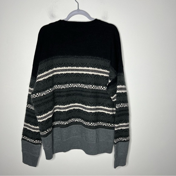 Allsaints Sweater Mens XXL Wool Blend Striped Casual - Picture 6 of 15